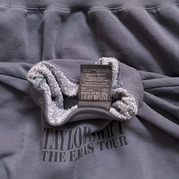 NEW Taylor Swift THE ERAS TOUR Blue Crewneck Sweatshirt sz XS 2024 Dates *Flaw - Picture 5 of 6
